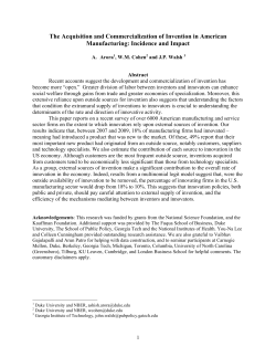 The Acquisition and Commercialization of Invention in American