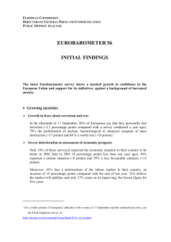Eurobarometer 56 - Initial findings - European Commission