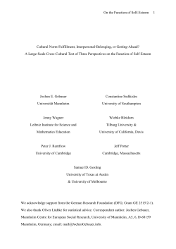 Gebauer et al 2015 Journal of Personality and Social Psychology