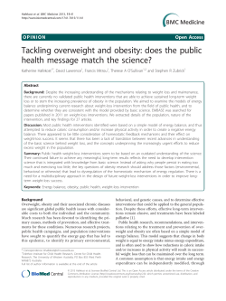 Tackling overweight and obesity: does the public health message