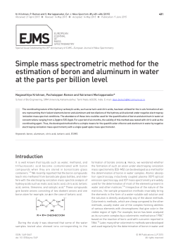 Simple mass spectrometric method for the estimation of boron and