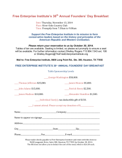 Free Enterprise Institute`s 38th Annual Founders` Day Breakfast