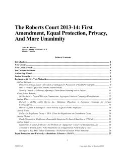 The Roberts Court 2013-14: First Amendment, Equal Protection