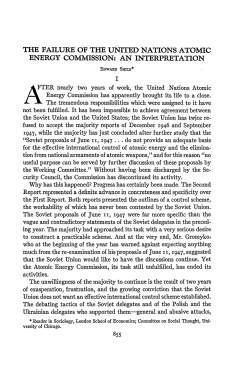 The Failure of the United Nations Atomic Energy Commission: An