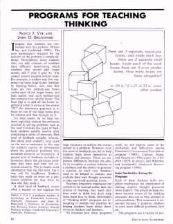 PROGRAMS FOR TEACHING THINKING