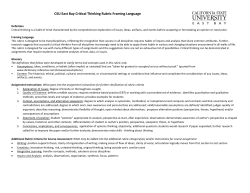 CSU East Bay Critical Thinking Rubric Framing Language