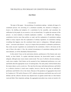 THE POLITICAL PSYCHOLOGY OF CONSTITUTION