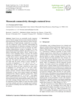 Mesoscale connectivity through a natural levee