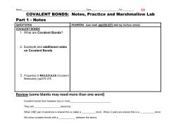 COVALENT BONDS: Notes, Practice and Marshmallow Lab Part 1