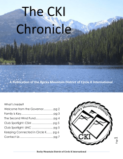 A Publication of the Rocky Mountain District of Circle K International