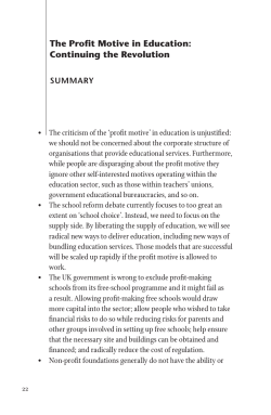 The Profit Motive in Education: Continuing the Revolution