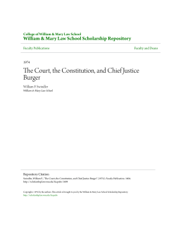 The Court, the Constitution, and Chief Justice Burger