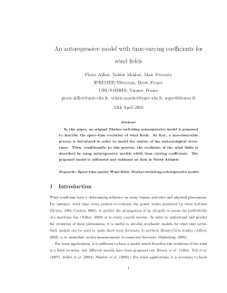 An autoregressive model with time-varying coefficients for wind fields