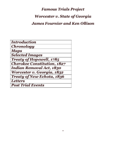 Famous Trials Project Worcester v. State of Georgia James Fournier