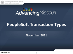 Slides for Transaction Types - University of Missouri System