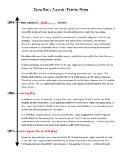 Camp David Accords - Teacher Notes