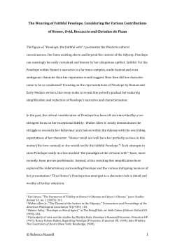 Rebecca Russell 1 The Weaving of Faithful Penelope, Considering