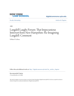 Langdell Laughs Forum - DigitalCommons@NYLS