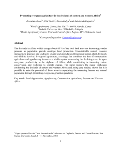 Promoting evergreen agriculture in the drylands of eastern and