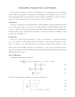 Externalities: Pigovian Taxes and Subsidies