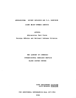 Afghanistan: Soviet Invasion and US Response