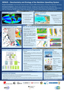 GENUS &ndash; Geochemistry and Ecology of the Namibian Upwelling