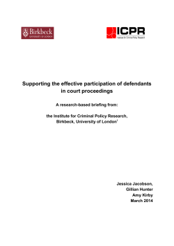 Supporting the effective participation of defendants in court