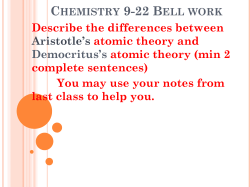 Describe the differences between Aristotle`s atomic theory and