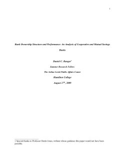 Bank Ownership Structure and Performance