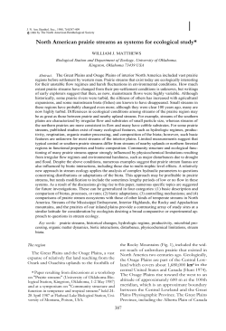 North American prairie streams as systems for ecological study*