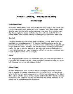 SCHOOL AGE Catching, Throwing and Kicking