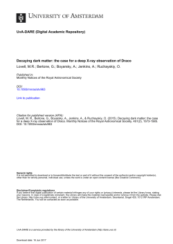 Decaying dark matter - University of Amsterdam