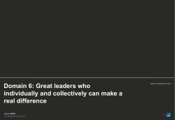 Domain 6: Great leaders who individually and collectively can make