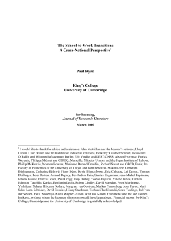 The School-to-Work Transition: A Cross