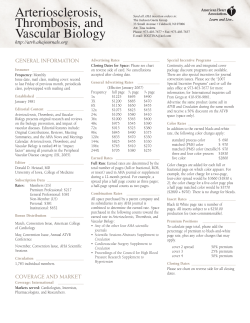 Arteriosclerosis, Thrombosis, and Vascular Biology - Jackson