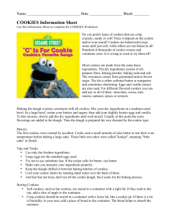 COOKIES Information Sheet