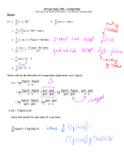 AP Calc Notes: MD &ndash; 2 Chain Rule Derivative of Nested Functions