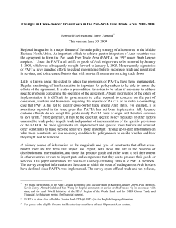 Changes in Cross-Border Trade Costs in the Pan
