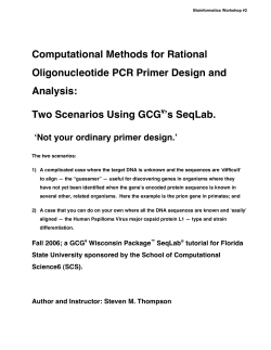 Computational Methods for Rational Primer Design