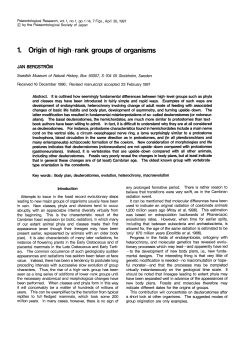 1. Origin of high-rank groups of organisms