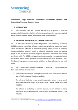 Intimidatory offences and Domestic abuse