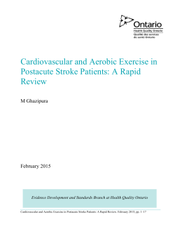 Cardiovascular and Aerobic Exercise in Postacute Stroke Patients