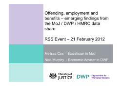 Offending, employment and benefits – Emerging findings from data