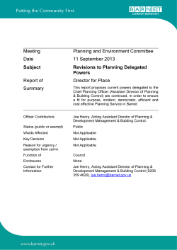 Revisions to Planning Delegated Powers
