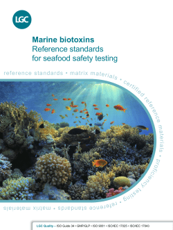Marine biotoxins Reference standards for seafood safety testing