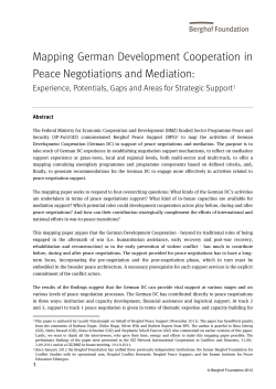 Mapping German Development Cooperation in Peace