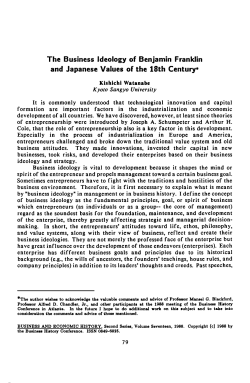 The Business Ideology of Benjamin Franklin and Japanese Values