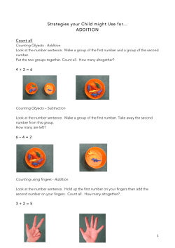 Strategies your Child might Use for... ADDITION