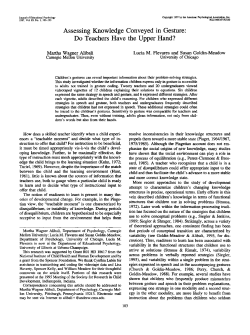 Assessing Knowledge Conveyed in Gesture: Do Teachers Have the