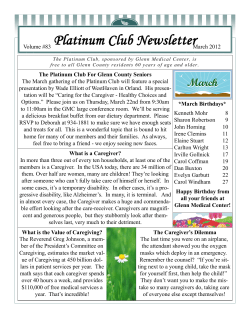 Platinum Club Newsletter